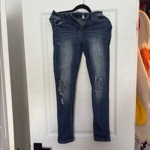 Blue Distressed Women's Jeans